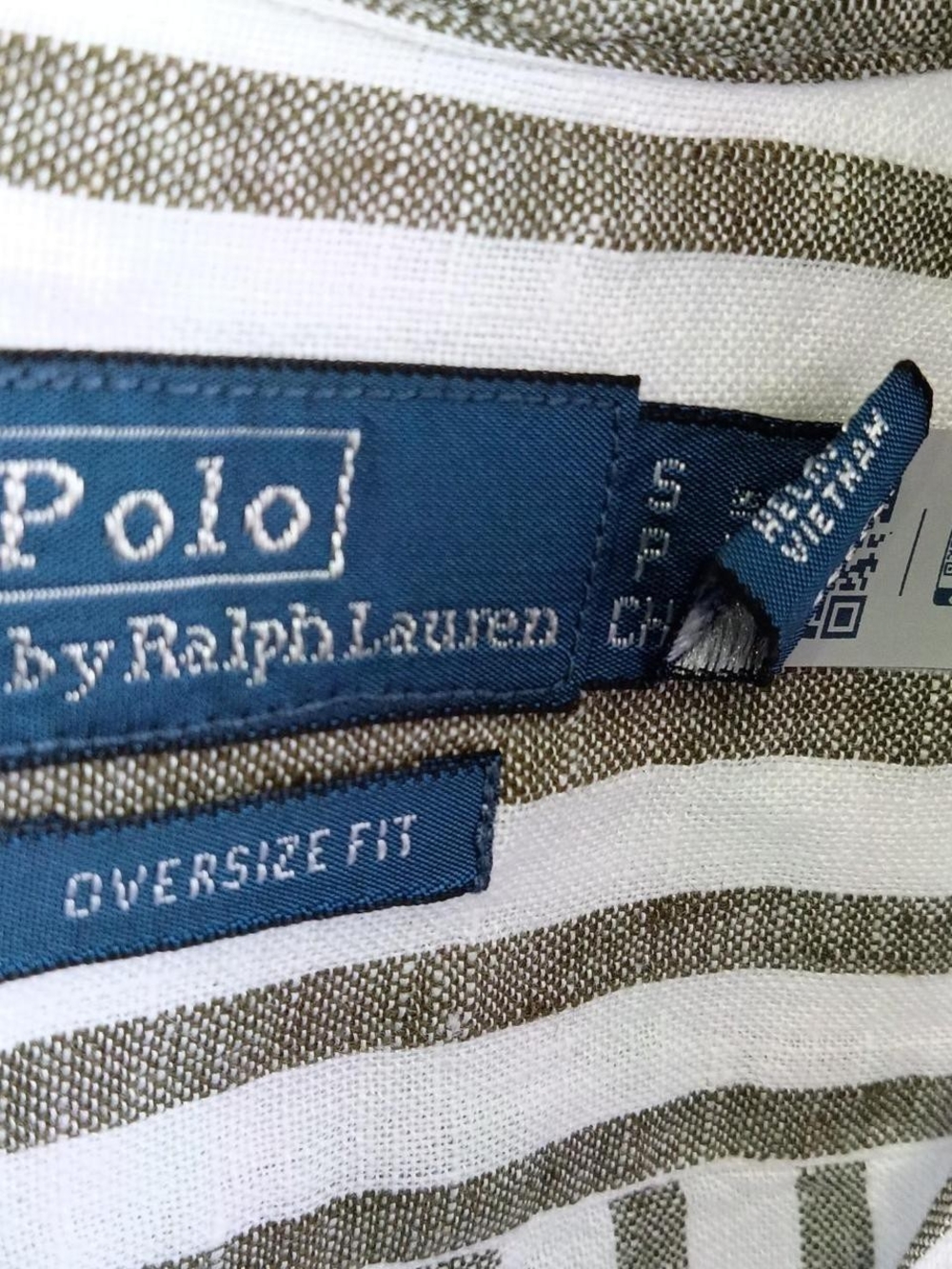 Polo by Ralph Lauren Women's Green & White Stripe Button-Up Shirt - Picture 8 of 8